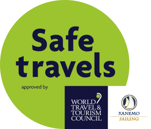 Xanemo Sailing Safe Travels stamp approved by World Travel Tourism Council