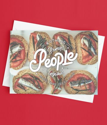 Carte Postale Nothing brings people together more than greek food