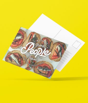 Carte Postale Nothing brings people together more than greek food