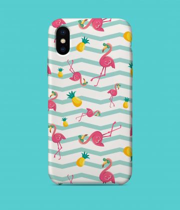 Summer flamingo and pineapple iPhone X Case